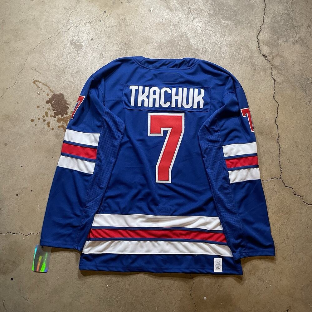 Brady Tkachuk 2026 Olympics Team USA Size XXL Jersey Blue